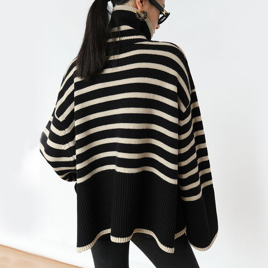 gestreepte turtleneck sweater